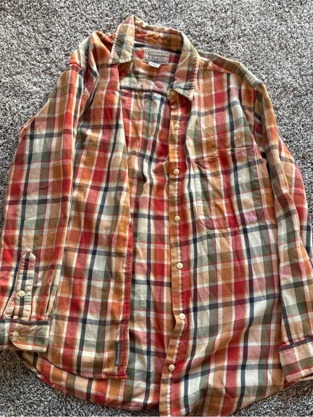 Vintage Plaid Button-Up Flannel - Fall Multicolor